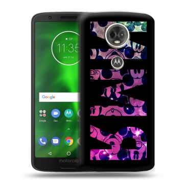 Силиконовый чехол на Motorola Moto E5 Plus с принтом ИМЯ