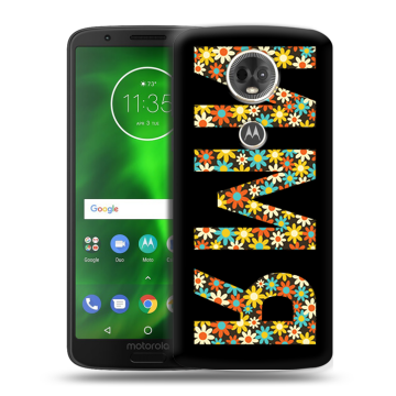 Силиконовый чехол на Motorola Moto E5 Plus с принтом ИМЯ