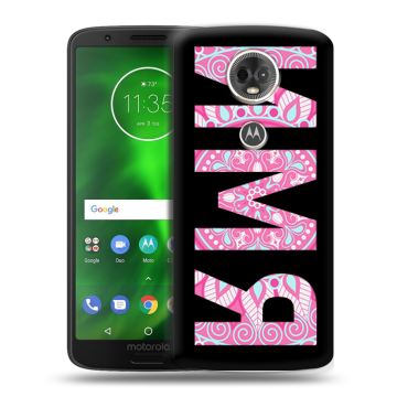 Силиконовый чехол на Motorola Moto E5 Plus с принтом ИМЯ