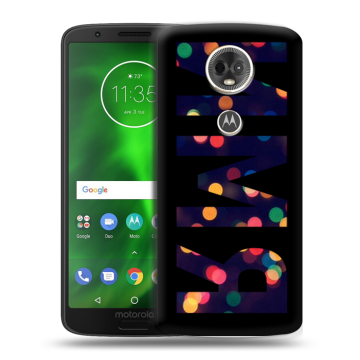Силиконовый чехол на Motorola Moto E5 Plus с принтом ИМЯ