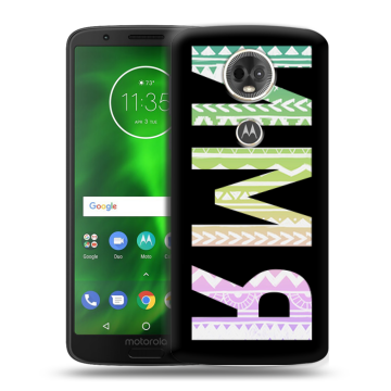 Силиконовый чехол на Motorola Moto E5 Plus с принтом ИМЯ