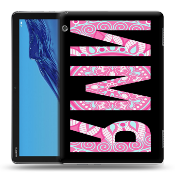 Силиконовый противоударный чехол на Huawei MediaPad T5 с принтом ИМЯ