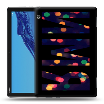 Силиконовый противоударный чехол на Huawei MediaPad T5 с принтом ИМЯ