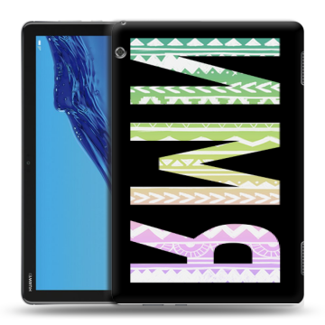 Силиконовый противоударный чехол на Huawei MediaPad T5 с принтом ИМЯ