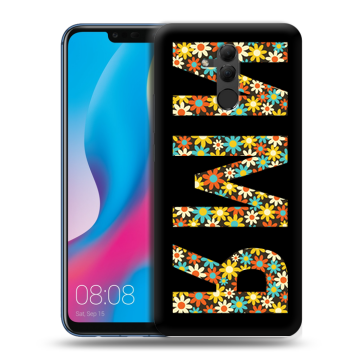 Силиконовый противоударный чехол на Huawei Mate 20 Lite с принтом ИМЯ