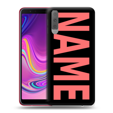 Силиконовый противоударный чехол на Samsung Galaxy A7 (2018) с принтом NAME
