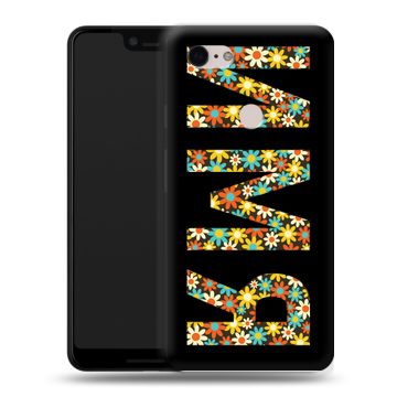 Силиконовый чехол на Google Pixel 3 XL с принтом ИМЯ
