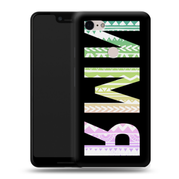 Силиконовый чехол на Google Pixel 3 XL с принтом ИМЯ