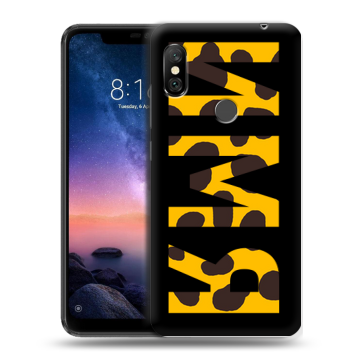 Силиконовый чехол на Xiaomi RedMi Note 6 Pro с принтом ИМЯ