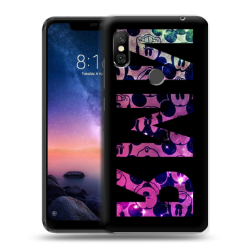 Силиконовый чехол на Xiaomi RedMi Note 6 Pro с принтом ИМЯ