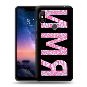 Силиконовый чехол на Xiaomi RedMi Note 6 Pro с принтом ИМЯ