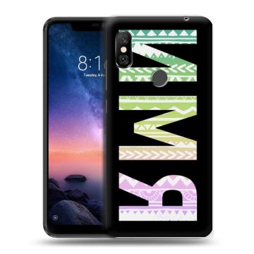 Силиконовый чехол на Xiaomi RedMi Note 6 Pro с принтом ИМЯ
