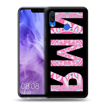 Силиконовый чехол на Huawei Nova 3i с принтом ИМЯ