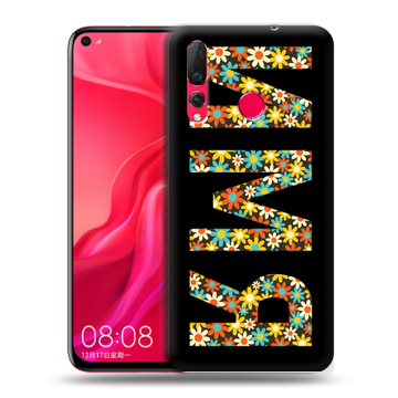 Силиконовый чехол на Huawei Nova 4 с принтом ИМЯ