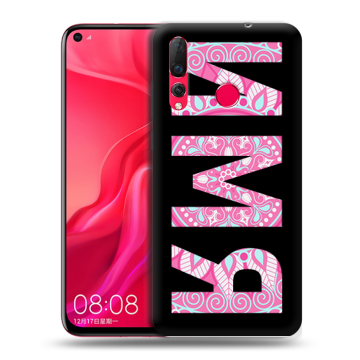 Силиконовый чехол на Huawei Nova 4 с принтом ИМЯ