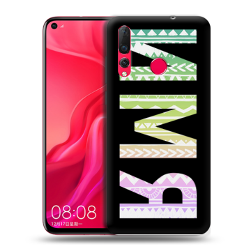 Силиконовый чехол на Huawei Nova 4 с принтом ИМЯ