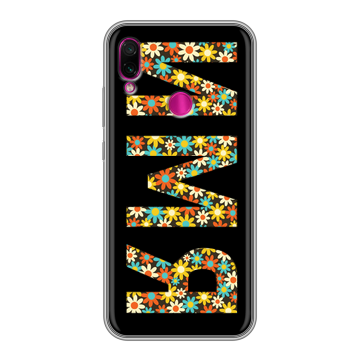 Силиконовый чехол на Xiaomi RedMi Note 7 с принтом ИМЯ