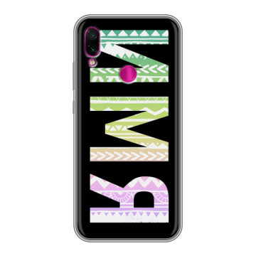 Силиконовый чехол на Xiaomi RedMi Note 7 с принтом ИМЯ