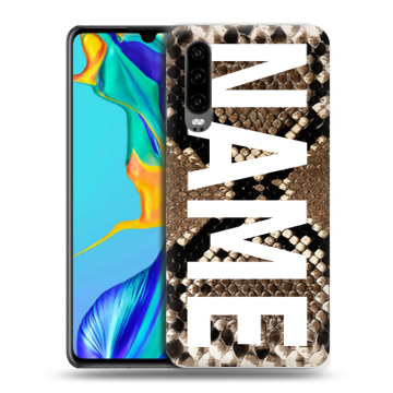 Силиконовый чехол на Huawei P30 с принтом NAME