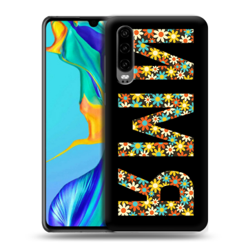 Силиконовый чехол на Huawei P30 с принтом ИМЯ