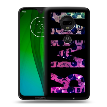 Пластиковый чехол на Motorola Moto G7 с принтом ИМЯ
