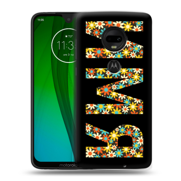 Пластиковый чехол на Motorola Moto G7 с принтом ИМЯ