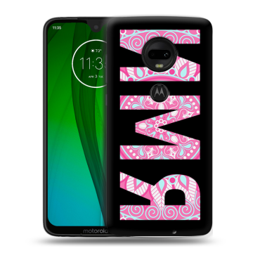 Пластиковый чехол на Motorola Moto G7 с принтом ИМЯ