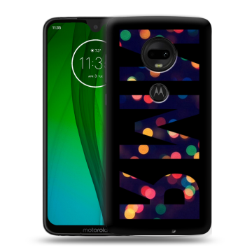 Пластиковый чехол на Motorola Moto G7 с принтом ИМЯ