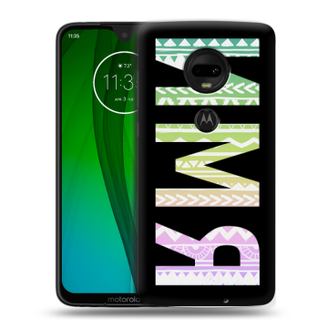 Пластиковый чехол на Motorola Moto G7 с принтом ИМЯ