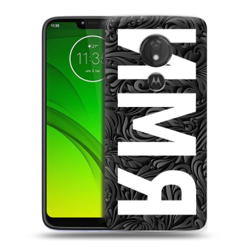Силиконовый чехол на Motorola Moto G7 Power с принтом ИМЯ