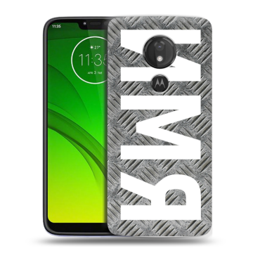 Силиконовый чехол на Motorola Moto G7 Power с принтом ИМЯ