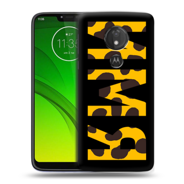 Силиконовый чехол на Motorola Moto G7 Power с принтом ИМЯ