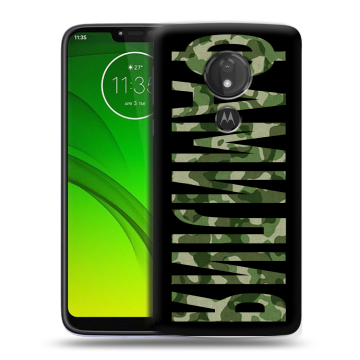 Силиконовый чехол на Motorola Moto G7 Power с принтом ФАМИЛИЯ
