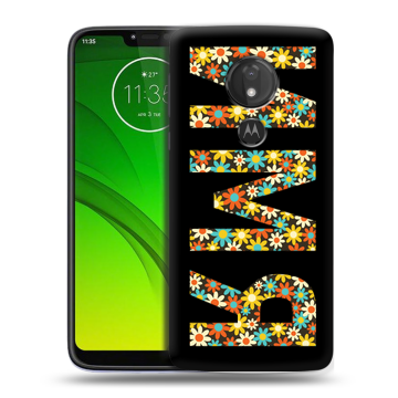 Силиконовый чехол на Motorola Moto G7 Power с принтом ИМЯ