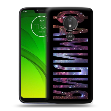 Силиконовый чехол на Motorola Moto G7 Power с принтом ФАМИЛИЯ