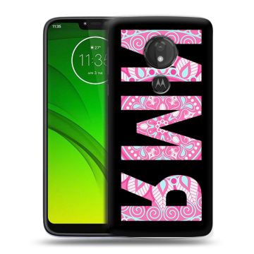 Силиконовый чехол на Motorola Moto G7 Power с принтом ИМЯ