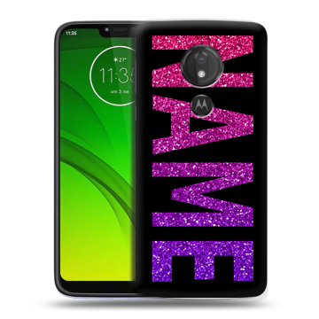 Силиконовый чехол на Motorola Moto G7 Power с принтом NAME