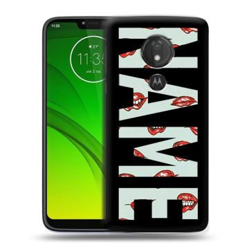 Силиконовый чехол на Motorola Moto G7 Power с принтом NAME