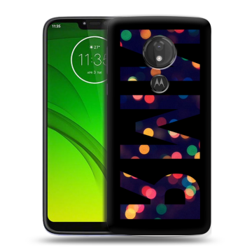 Силиконовый чехол на Motorola Moto G7 Power с принтом ИМЯ