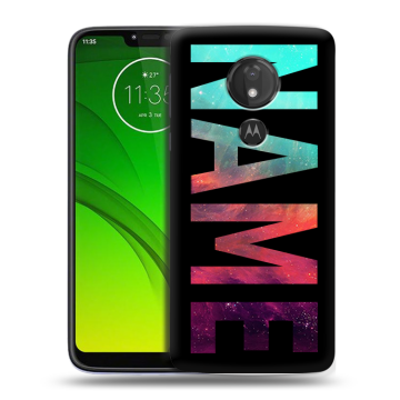 Силиконовый чехол на Motorola Moto G7 Power с принтом NAME