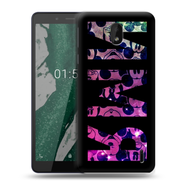 Силиконовый чехол на Nokia 1 Plus с принтом ИМЯ