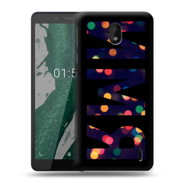 Силиконовый чехол на Nokia 1 Plus с принтом ИМЯ