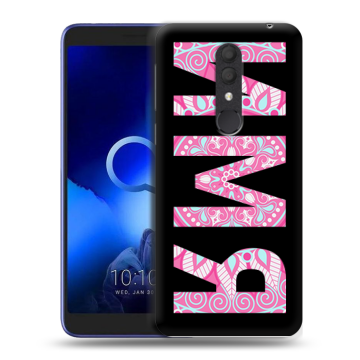 Силиконовый чехол на Alcatel 1X (2019) с принтом ИМЯ