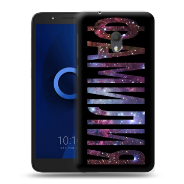 Силиконовый чехол на Alcatel 1C (2019) с принтом ФАМИЛИЯ