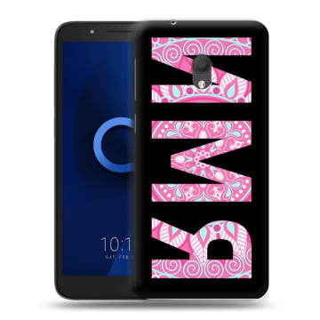 Силиконовый чехол на Alcatel 1C (2019) с принтом ИМЯ