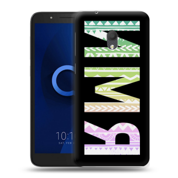 Силиконовый чехол на Alcatel 1C (2019) с принтом ИМЯ