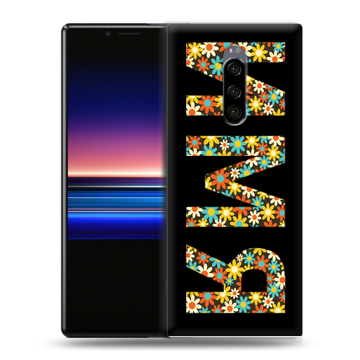 Силиконовый чехол на Sony Xperia 1 с принтом ИМЯ