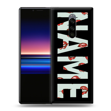 Силиконовый чехол на Sony Xperia 1 с принтом NAME