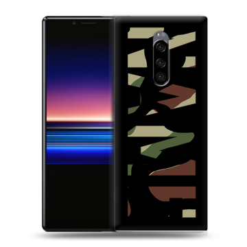 Силиконовый чехол на Sony Xperia 1 с принтом NAME