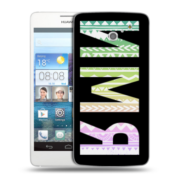 Пластиковый чехол на Huawei Ascend D2 с принтом ИМЯ